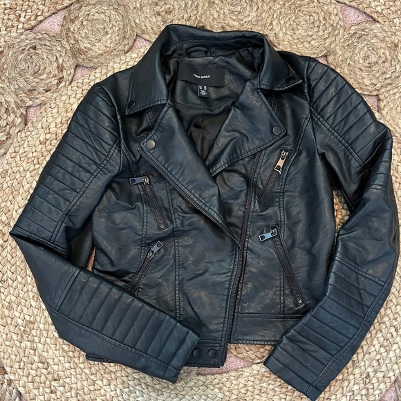 Vero Moda Leather Moto Jacket - Picture 1 of 5